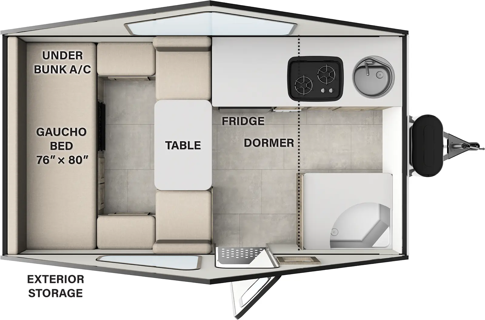 Rockwood Hardside Pop Up Campers A123RG Floorplan